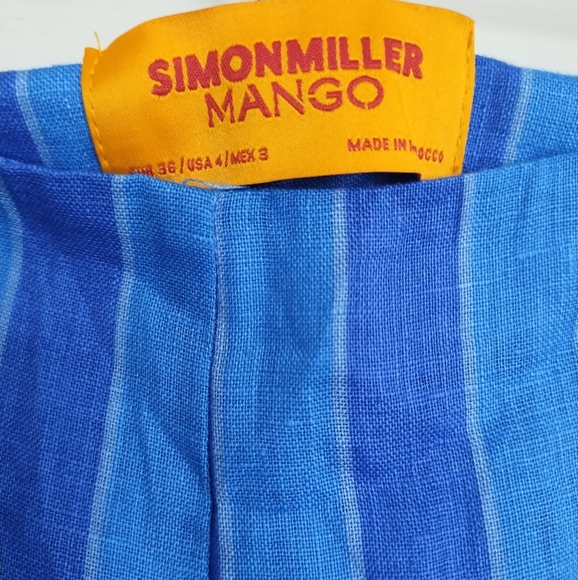 Simon Miller Vibrant Blue Striped Fabric - Picture 3 of 3